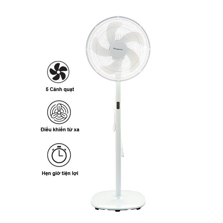 Quạt cây KANGAROO KG726, cs 45W 40 cm, 5 cánh, điều khiển từ xa