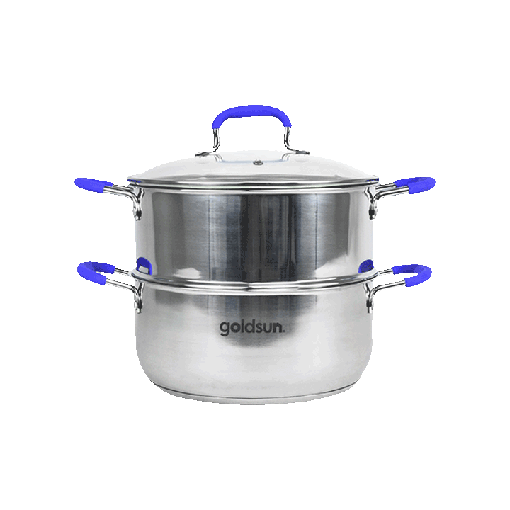 Bộ nồi GOLDSUN GPS1500-S, inox 430, đáy từ ,01 nồi 24cm, 01 xửng 24cm