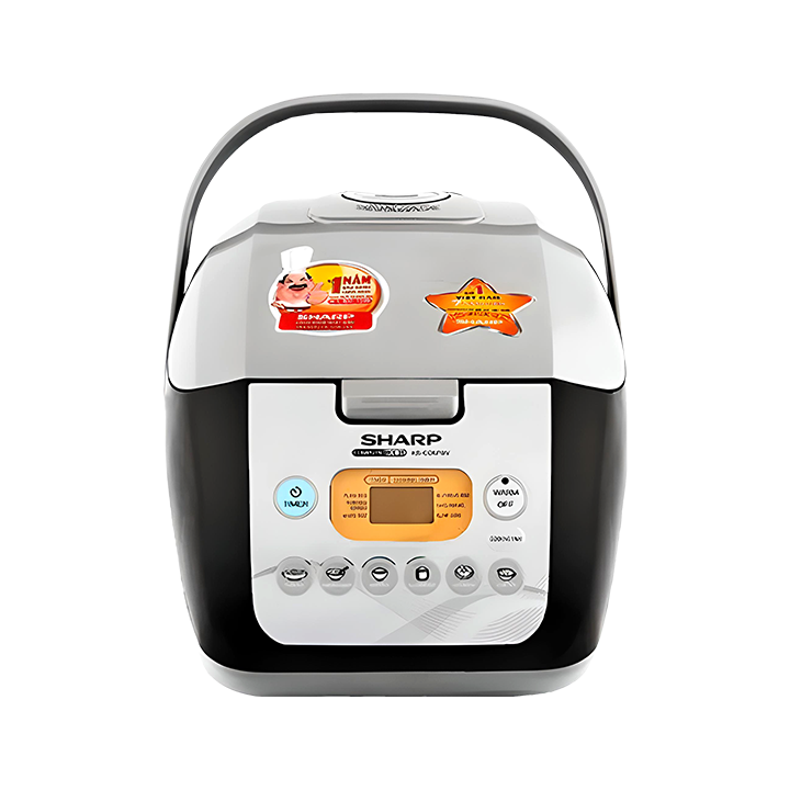 Nồi cơm điện tử 1.8 lít SHARP KS-COM19V màu trắng và màu ghi