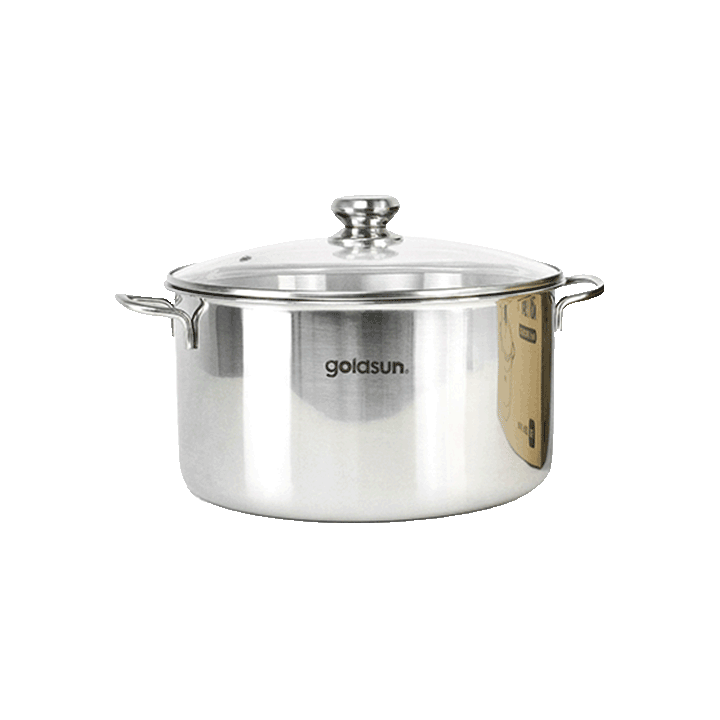 Nồi inox GOLDSUN GPO2100-30S, 30cm, inox 430, vung kính cường lực