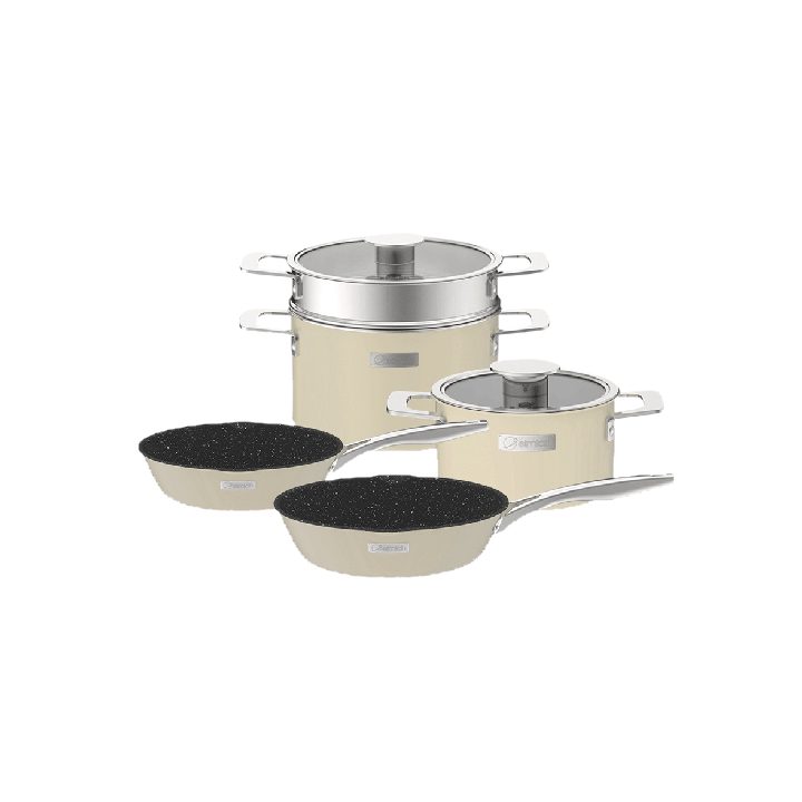 Bộ nồi ELMICH inox liền khối Hera EL-8234 3 size màu vàng