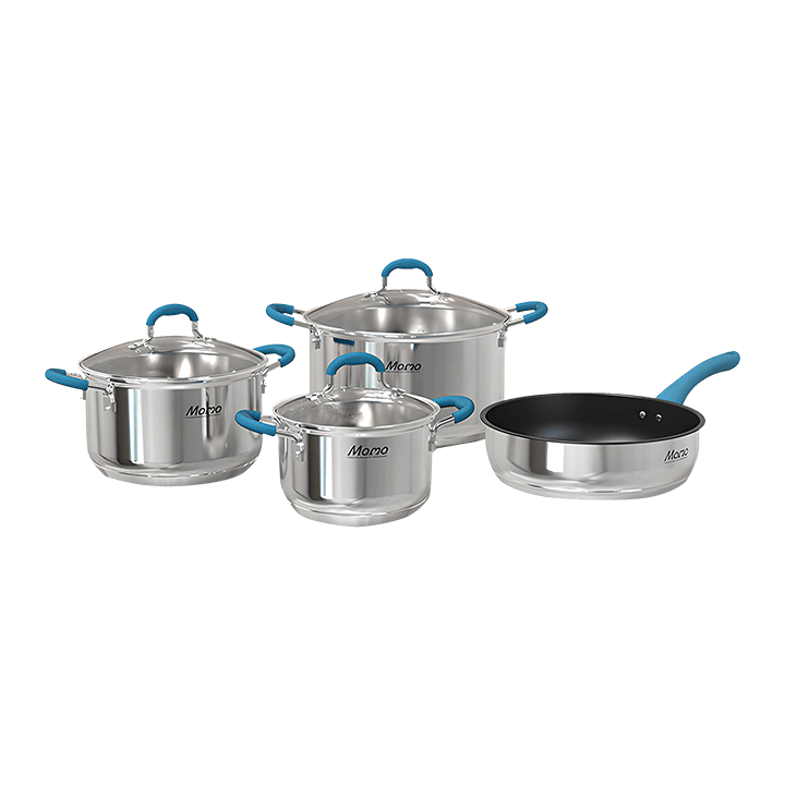 Bộ nồi SUNHOUSE SHG506, inox 5 đáy, 3 nồi 16 – 20 – 24cm, 1 chảo 24cm