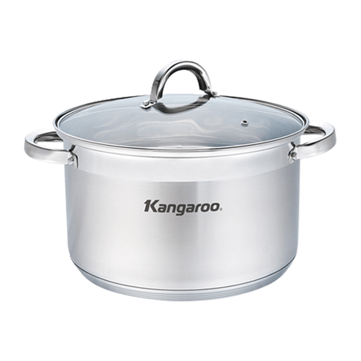 Nồi KANGAROO KG121, 28cm, inox, vung kính