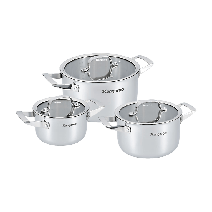 Bộ nồi Kangaroo Inox 3 chiếc 16/20/24cm KG304IP2