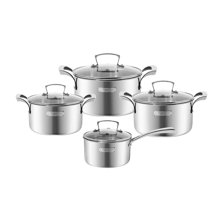 Bộ nồi inox liền khối ELMICH Premium EL3100 Size 18,20,24 quánh 16cm