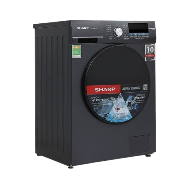 Máy giặt Sharp Inverter 9 kg ES-FM90CB-SB màu xám đen