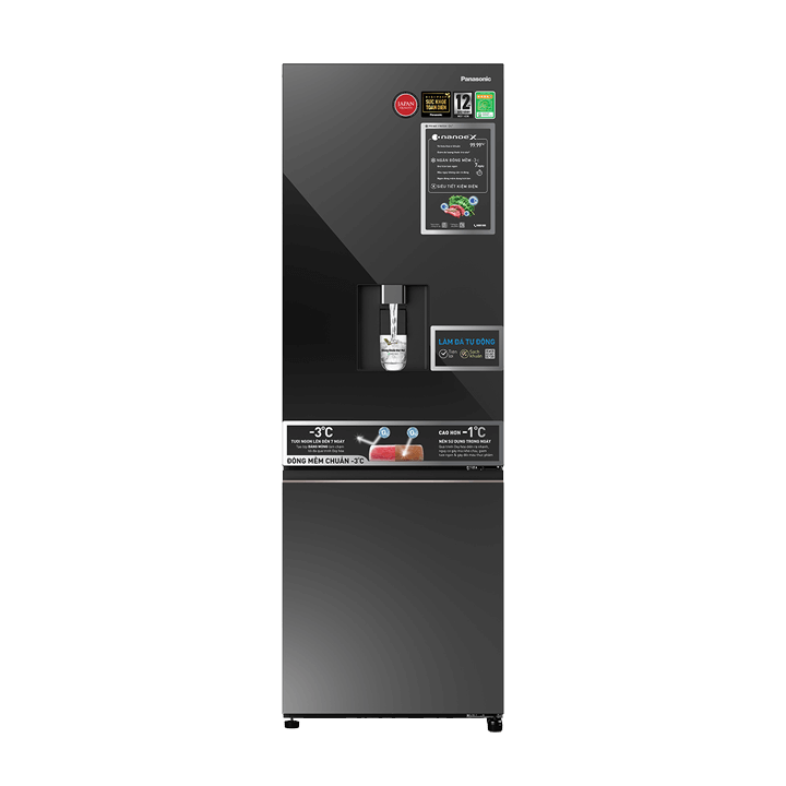 Tủ lạnh Panasonic inverter 325 lít NR-BV361WGKV  màu kính đen