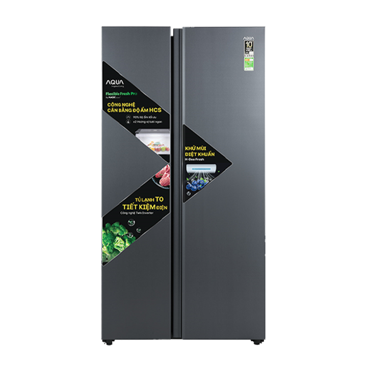 Tủ lạnh Side By Side Aqua Inverter 646 lít AQR-S682XA(SLB)